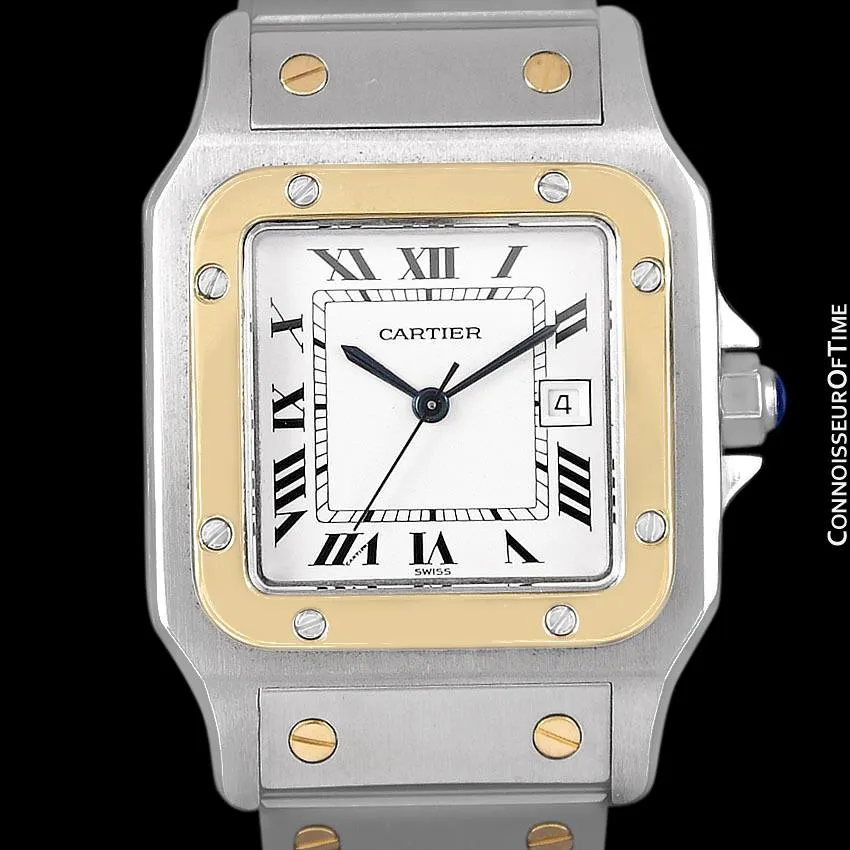 Cartier Mens Santos 2-Tone Automatic Watch - Stainless Steel & 18K Gold