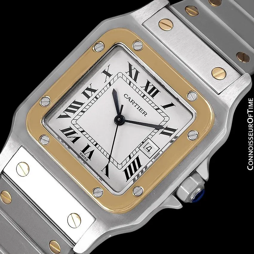 Cartier Mens Santos 2-Tone Automatic Watch - Stainless Steel and 18K Gold