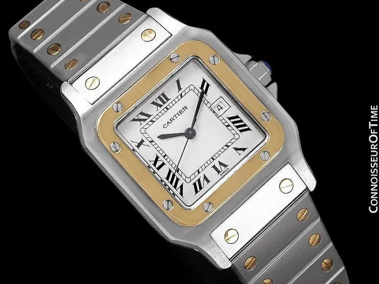 Cartier Mens Santos 2-Tone Automatic Watch - Stainless Steel and 18K Gold
