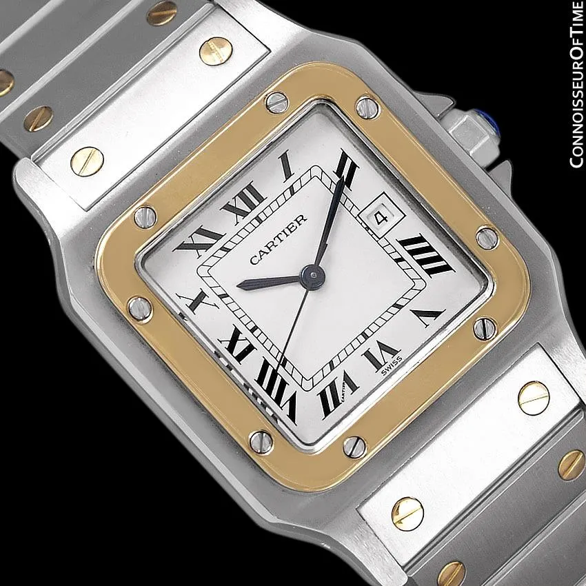 Cartier Mens Santos 2-Tone Automatic Watch - Stainless Steel and 18K Gold