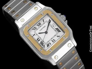 Cartier Mens Santos 2-Tone Automatic Watch - Stainless Steel and 18K Gold