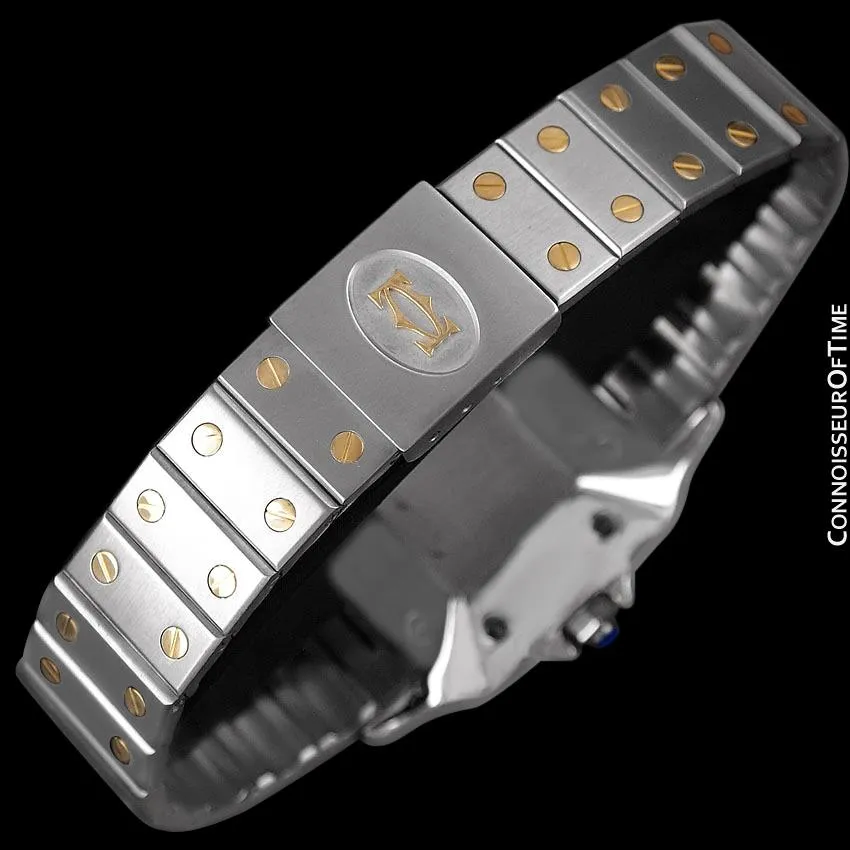 Cartier Mens Santos Two-Tone Automatic Watch - Stainless Steel & 18K Gold