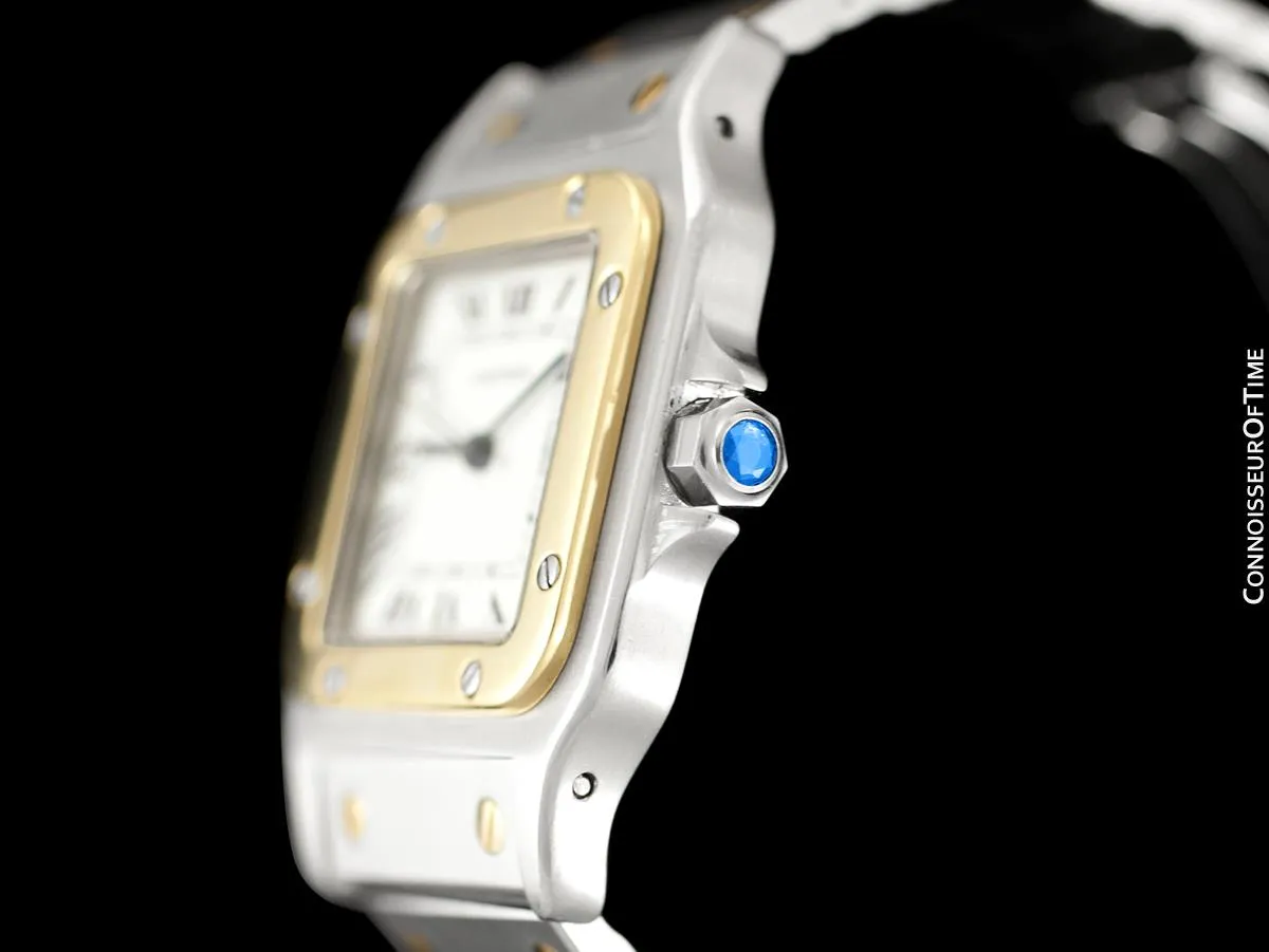 Cartier Mens Santos Two-Tone Automatic Watch - Stainless Steel & 18K Gold