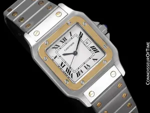 Cartier Mens Santos Two-Tone Automatic Watch - Stainless Steel & 18K Gold