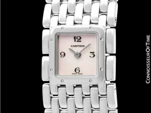 Cartier Ruban Ladies Quartz Bracelet Watch with Pink MOP Dial, Ref. 2420 - Stainless Steel