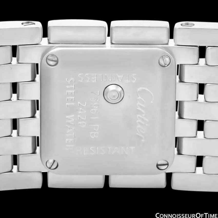 Cartier Ruban Ladies Quartz Bracelet Watch with Pink MOP Dial, Ref. 2420 - Stainless Steel