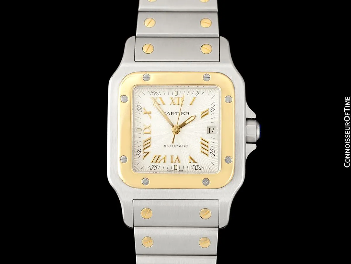 Cartier Santos Automatic Mens Bracelet Watch - Stainless Steel & 18K Gold