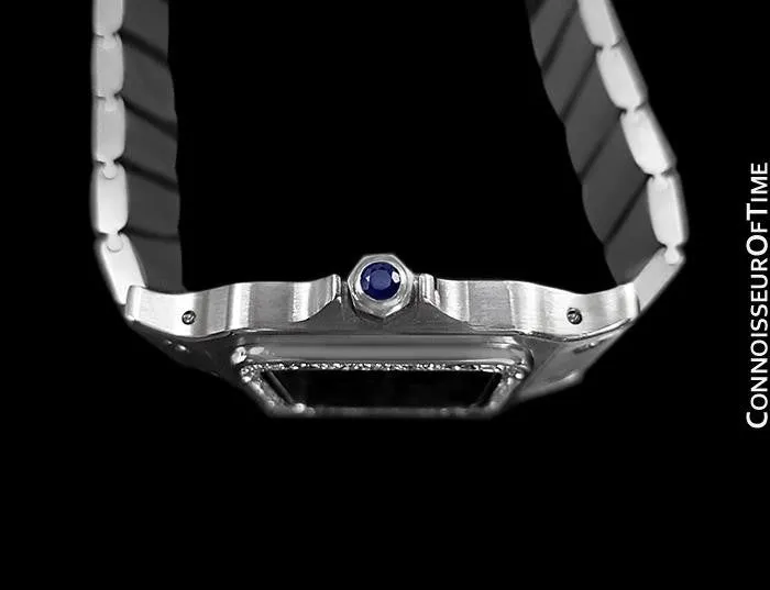 Cartier Santos Automatic Mens Bracelet Watch - Stainless Steel & Diamonds