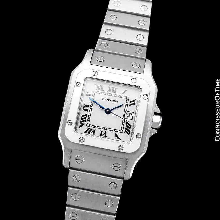 Cartier Santos Automatic Mens Bracelet Watch - Stainless Steel