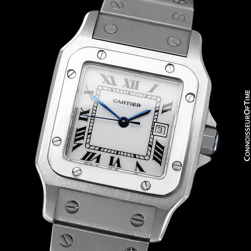 Cartier Santos Automatic Mens Bracelet Watch - Stainless Steel