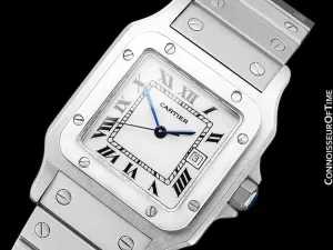 Cartier Santos Automatic Mens Bracelet Watch - Stainless Steel