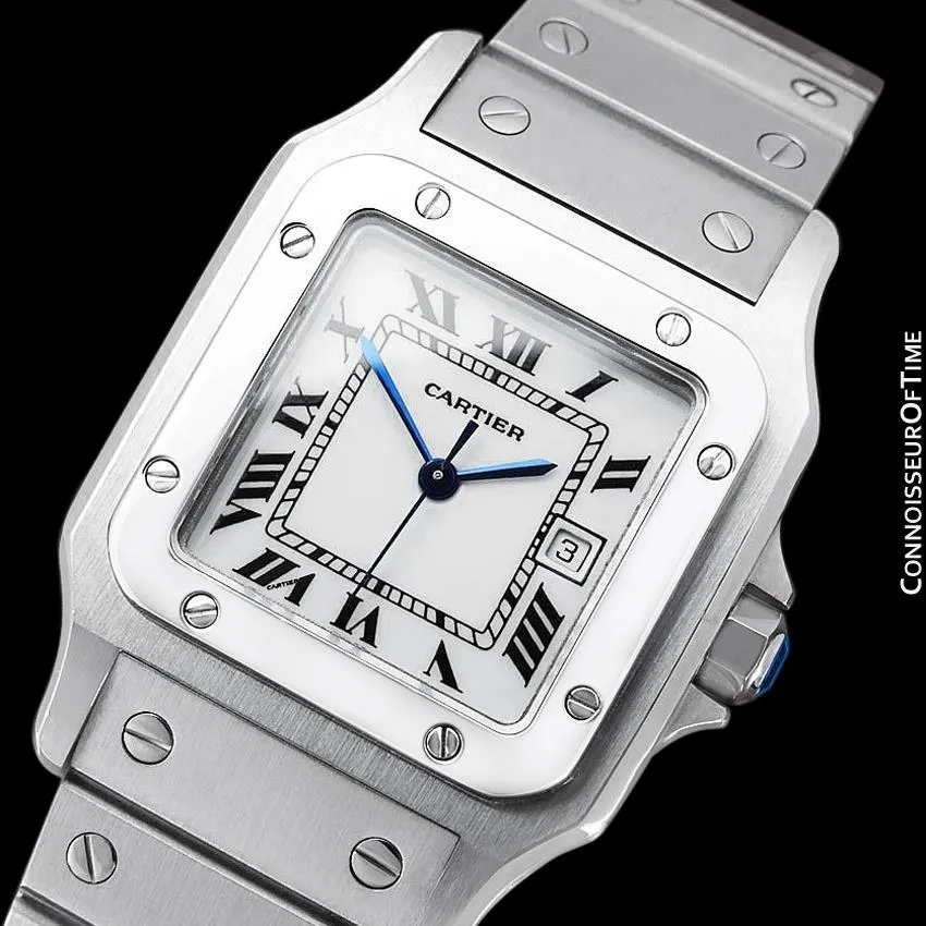 Cartier Santos Automatic Mens Bracelet Watch - Stainless Steel