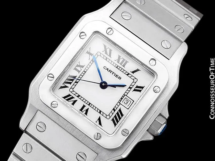 Cartier Santos Automatic Mens Bracelet Watch - Stainless Steel