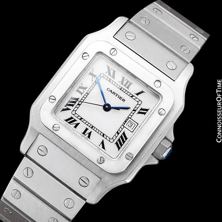 Cartier Santos Galbee Automatique Mens Bracelet Watch - Stainless Steel