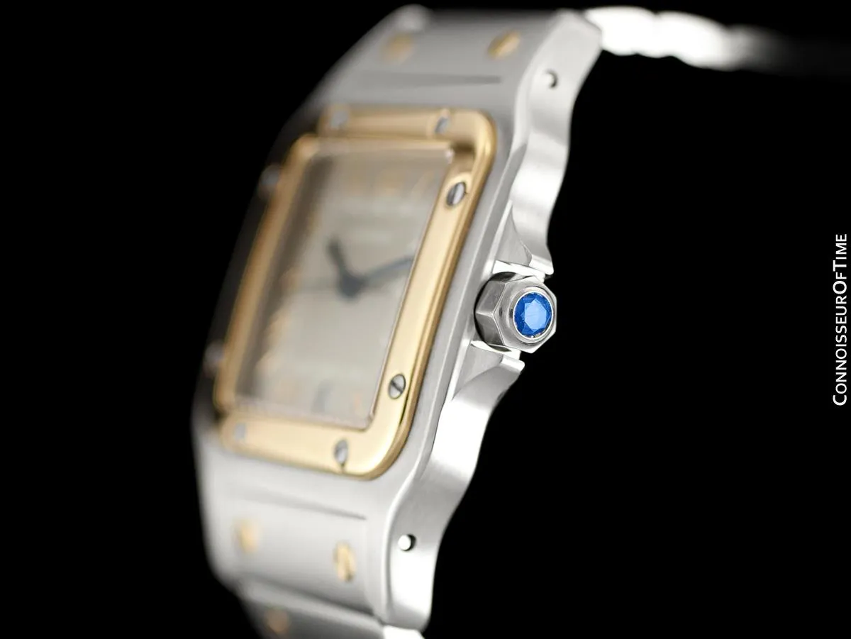 Cartier Santos Galbee Mens Two-Tone Bracelet Watch with Date - Stainless Steel & 18K Gold