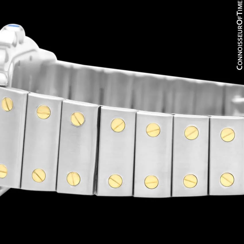 Cartier Santos Galbee Mens Two-Tone Bracelet Watch with Date - Stainless Steel & 18K Gold