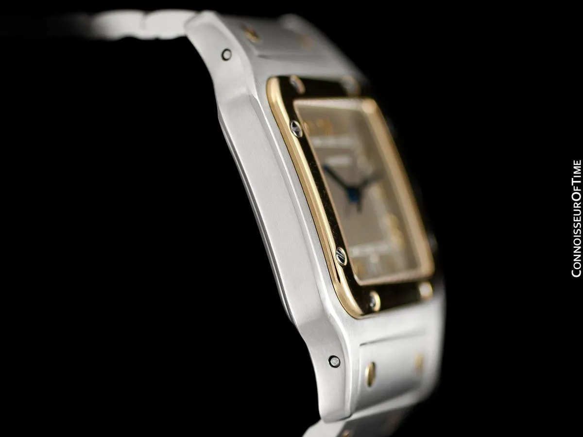 Cartier Santos Galbee Mens Two-Tone Bracelet Watch with Date - Stainless Steel & 18K Gold