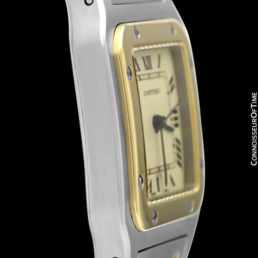 Cartier Santos Galbee Mens Two-Tone Bracelet Watch with Date - Stainless Steel & 18K Gold