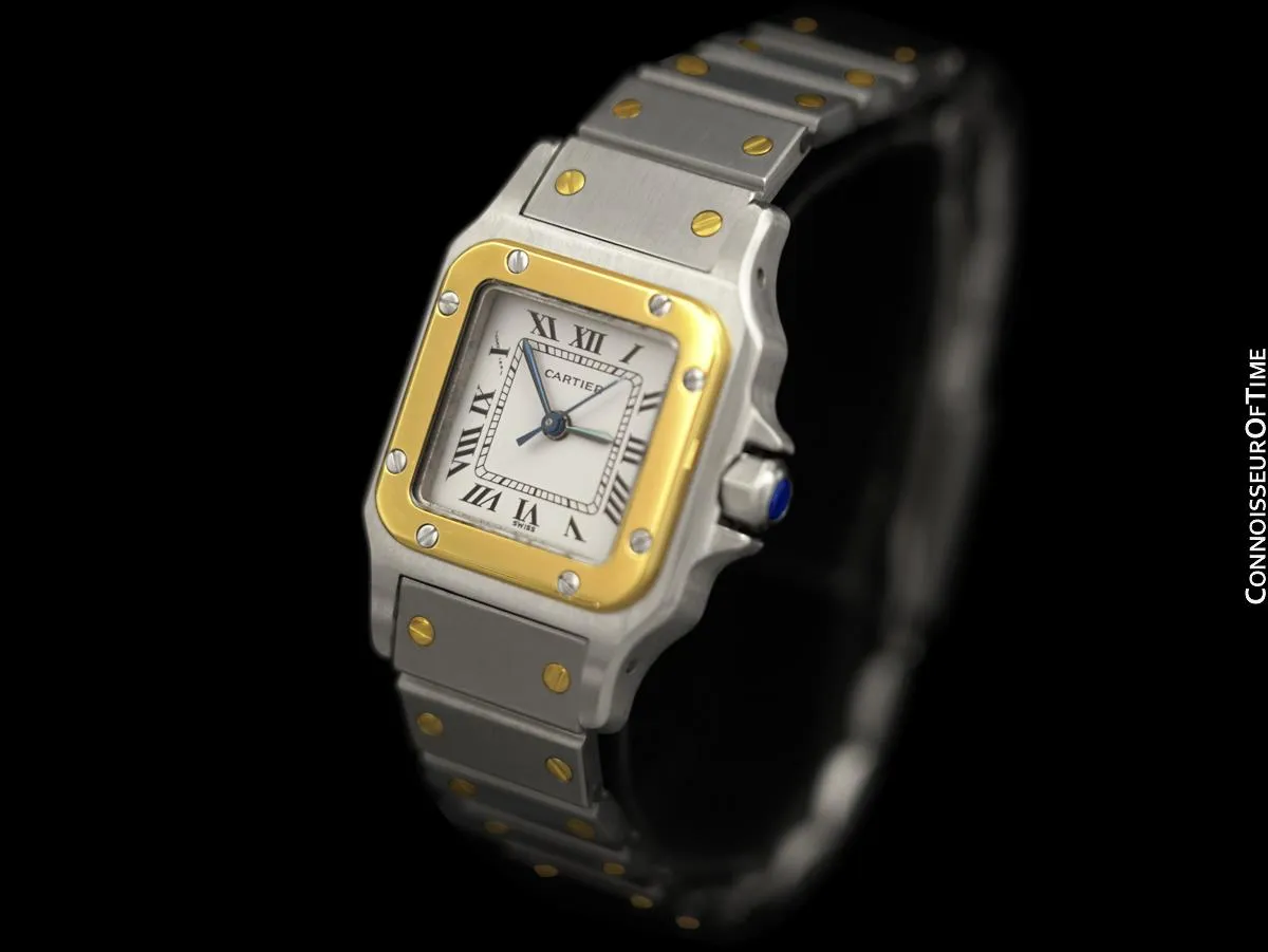 Cartier Santos Ladies Two-Tone Automatic Bracelet Watch - Stainless Steel & 18K Gold