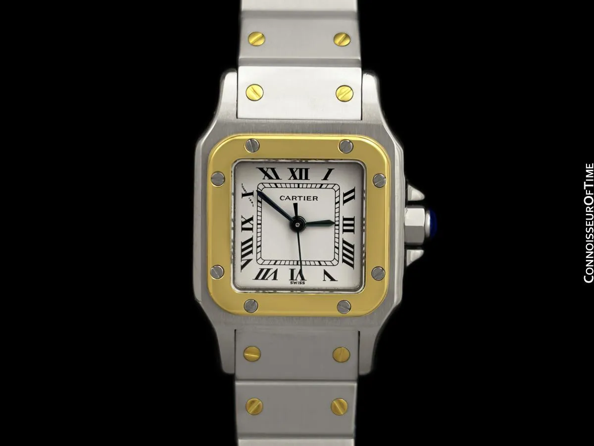Cartier Santos Ladies Two-Tone Automatic Bracelet Watch - Stainless Steel & 18K Gold