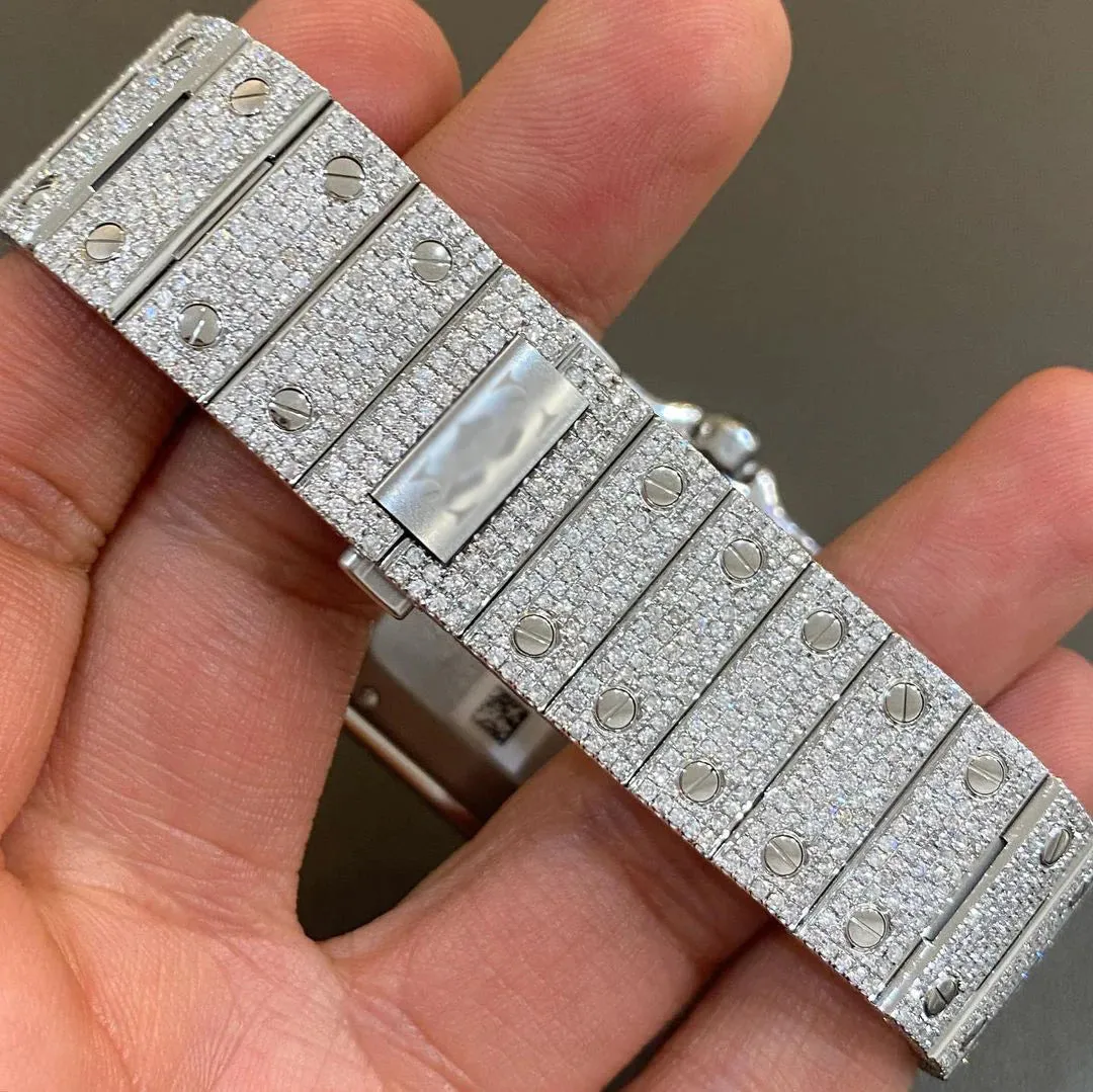 Cartier Santos Moissanite Diamond Watch | vvs moissanite watch W 103