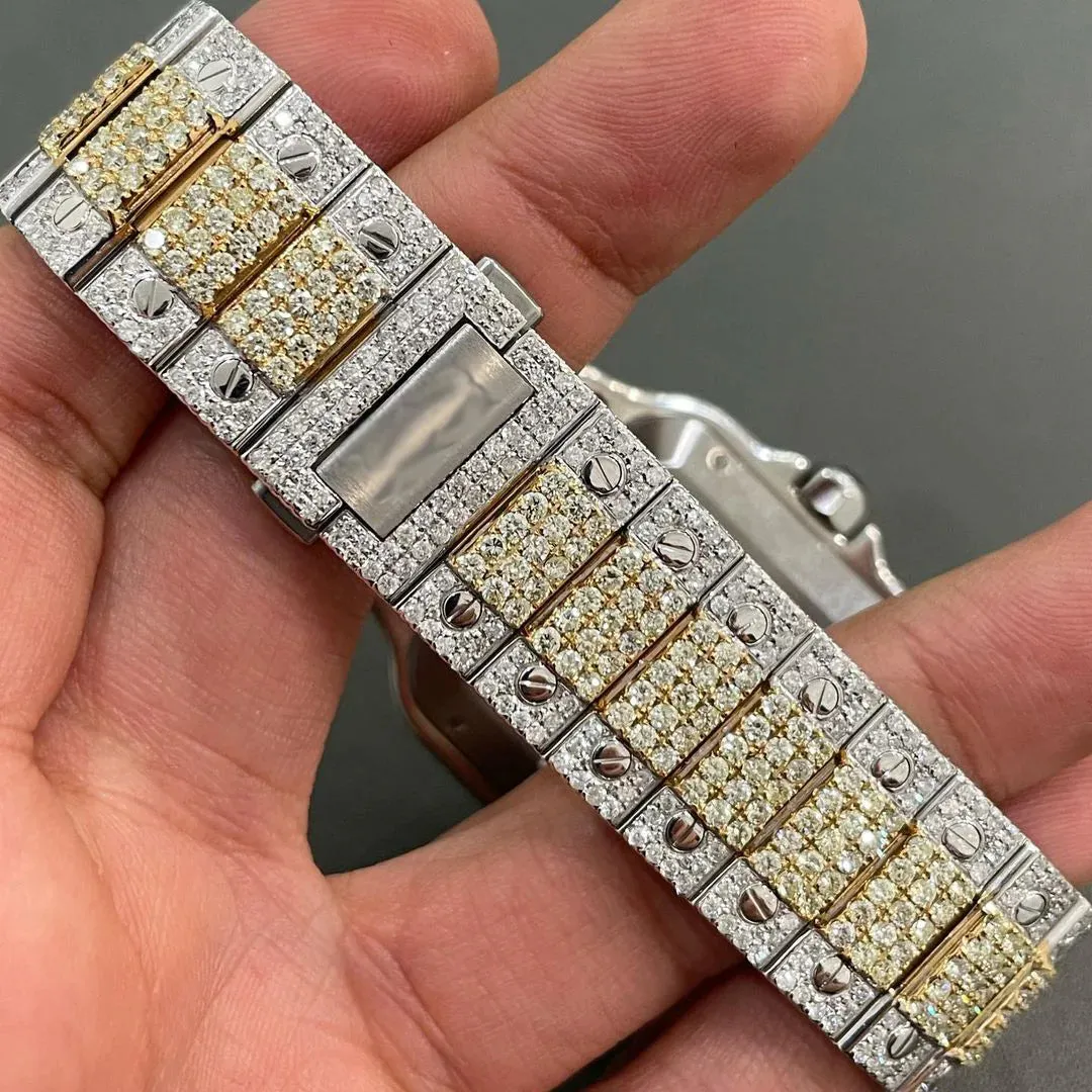 Cartier Santos Moissanite Diamond Watch | vvs moissanite watch W 89