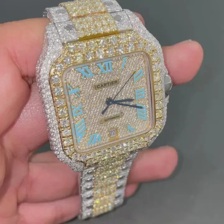 Cartier Santos Moissanite Diamond Watch | vvs moissanite watch W 89