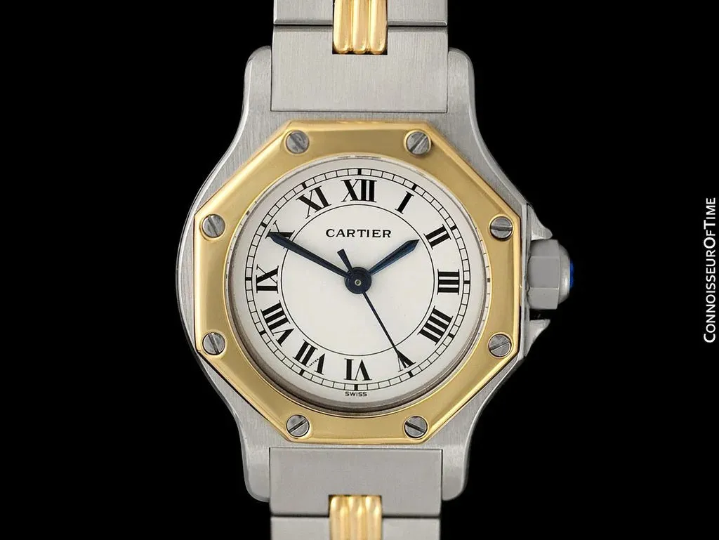 Cartier Santos Octagon Ladies Watch, Automatic - Stainless Steel & 18K Gold