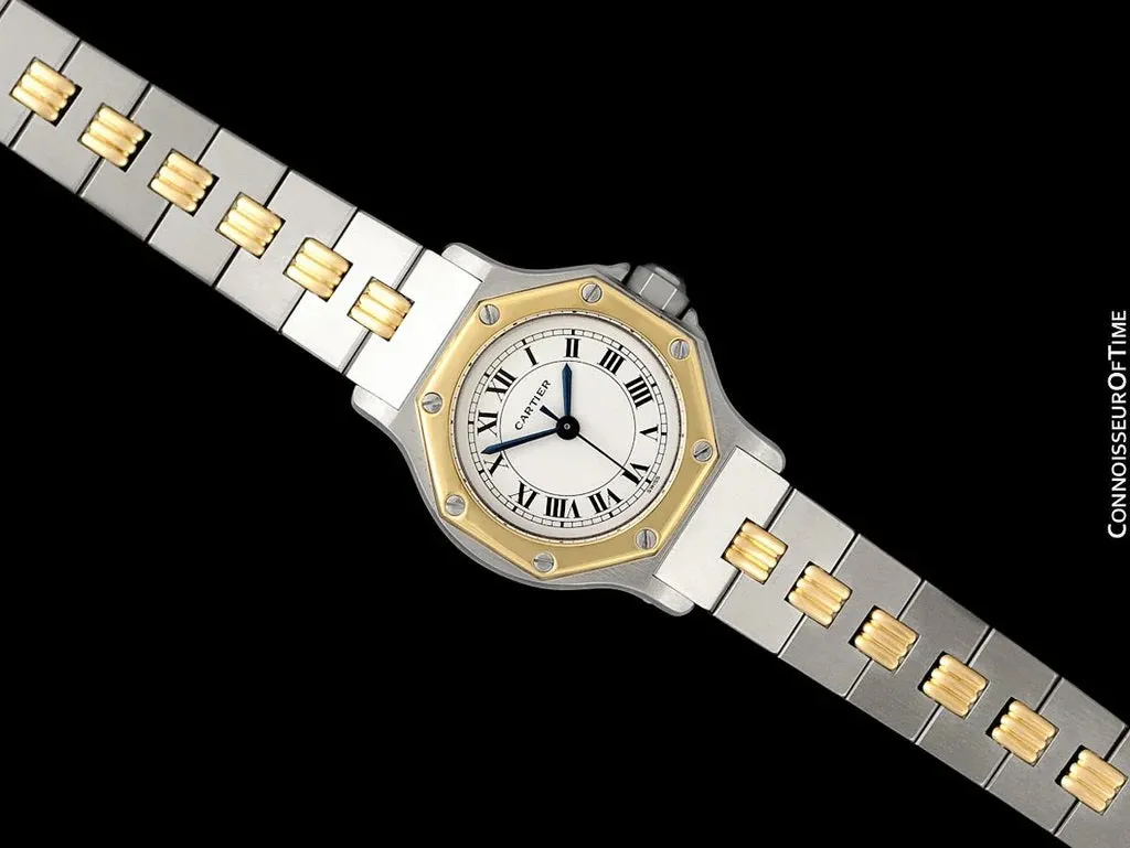 Cartier Santos Octagon Ladies Watch, Automatic - Stainless Steel & 18K Gold