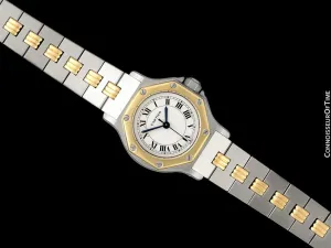 Cartier Santos Octagon Ladies Watch, Automatic - Stainless Steel & 18K Gold