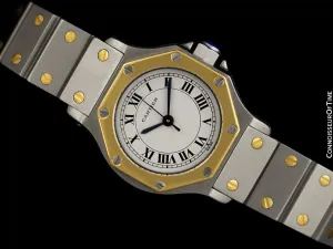 Cartier Santos Octagon Ladies Watch, Automatic - Stainless Steel & 18K Gold