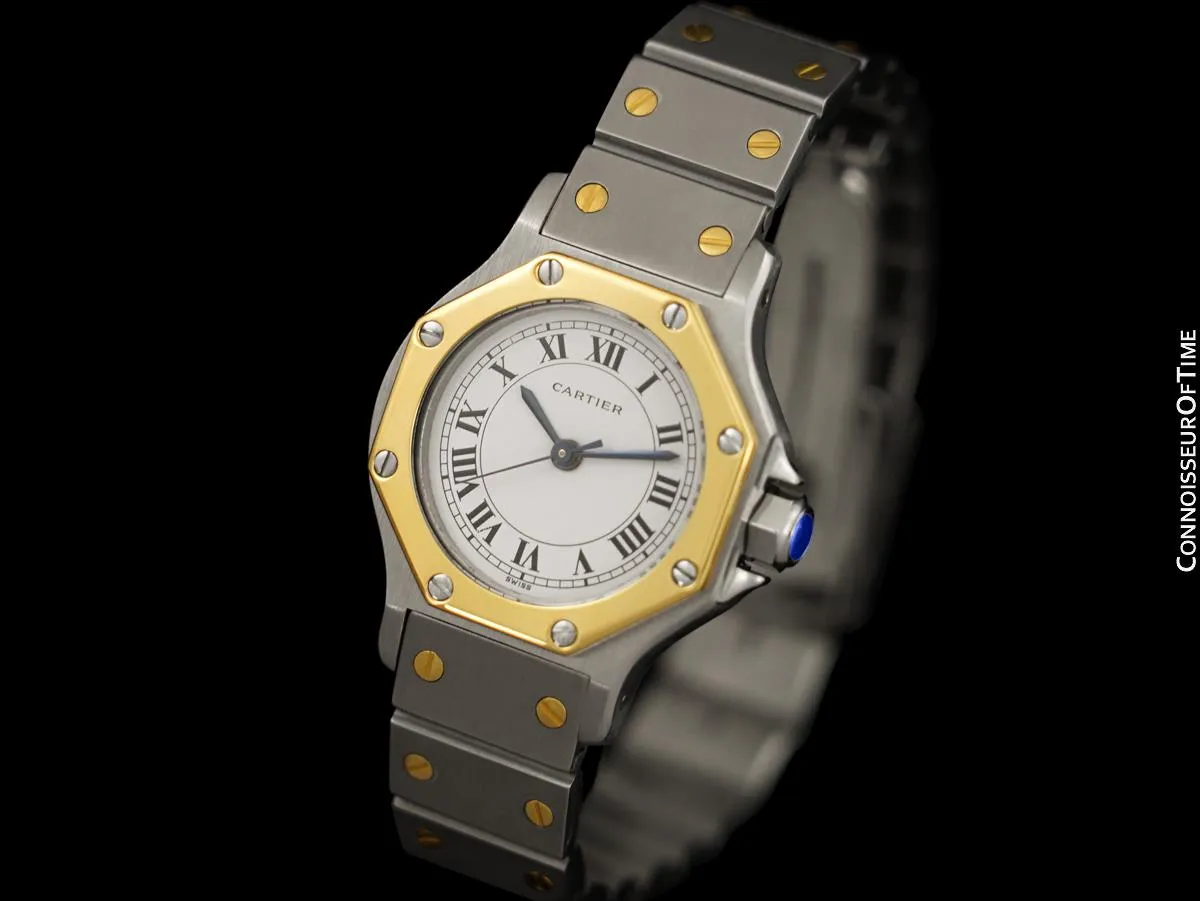 Cartier Santos Octagon Ladies Watch, Automatic - Stainless Steel & 18K Gold
