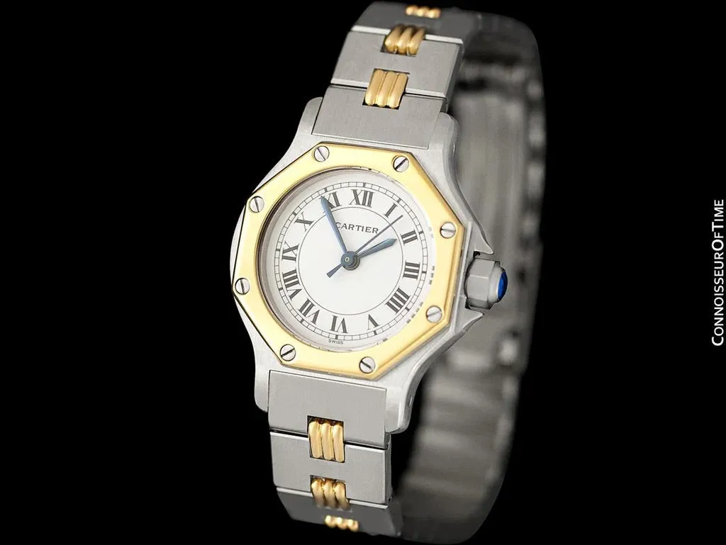 Cartier Santos Octagon Ladies Watch, Automatic - Stainless Steel & 18K Gold