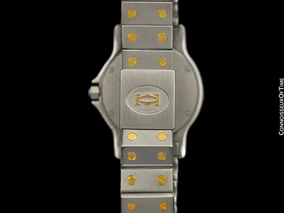 Cartier Santos Octagon Mens (Midsize) Quartz Watch - Stainless Steel & 18K Gold