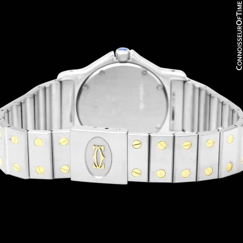 Cartier Santos Octagon Mens Midsize Unisex Quartz Watch - Stainless Steel & 18K Gold