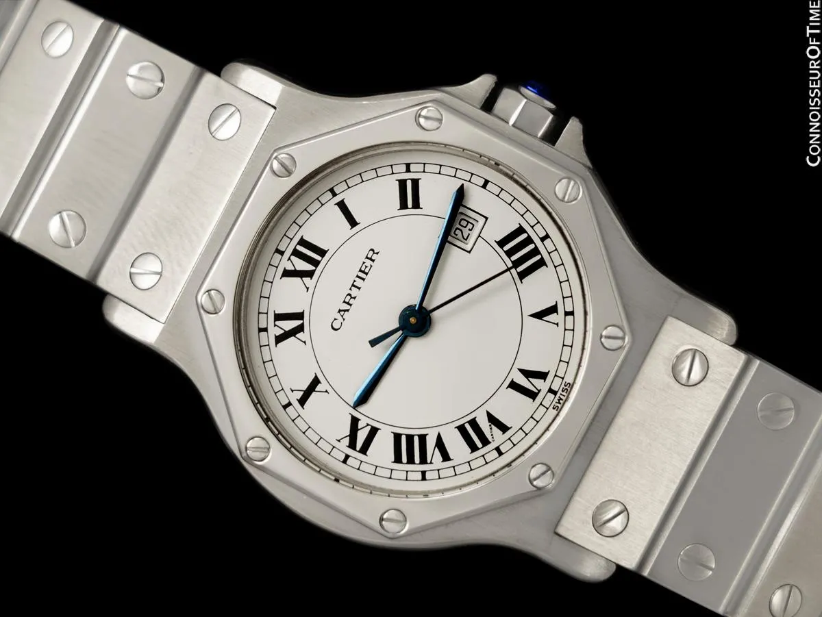 Cartier Santos Octagon Mens Unisex Midsize Watch, Automatic - Stainless Steel