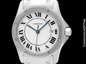 Cartier Santos Ronde Mens Midsize Unisex Bracelet Stainless Steel Watch - W20027K1