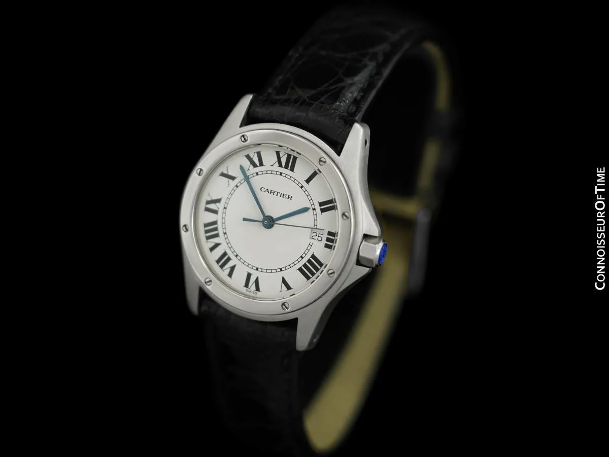 Cartier Santos Ronde Mens Midsize Unisex Stainless Steel Watch, W20027K1 - New Cartier Movement