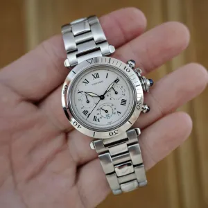 Cartier Steel Pasha Chronograph Ref. W31018H3 (New Arrival)