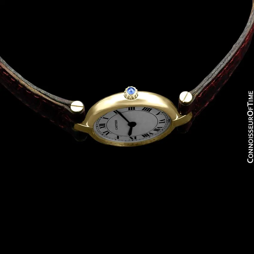 Cartier Vendome Ladies Solid 18K Gold Watch with Band & Buckle