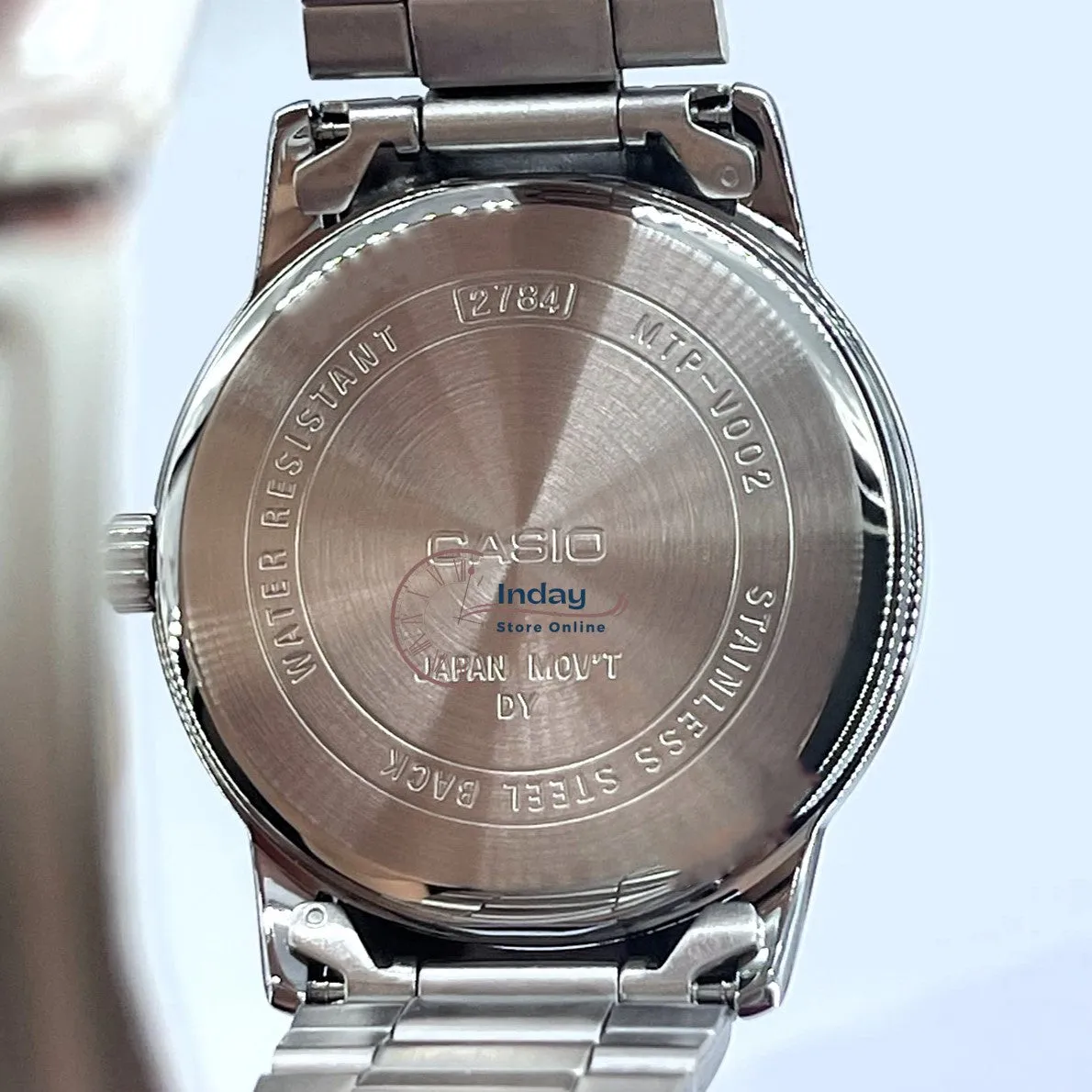 Casio Standard Men's Watch MTP-V002D-7B3 Analog Stainless Steel Band Triple-fold Clasp Mineral Glass