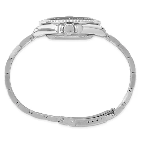 Charles Hubert Stainless Steel Black Dial Watch with Date