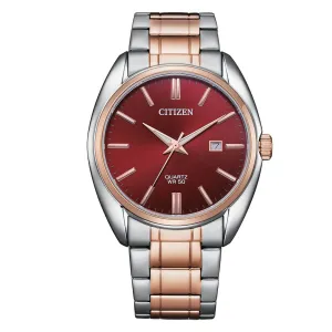 Citizen Quartz BI5104 BI5104-57X Red Dial Analog Gents Dress Watch