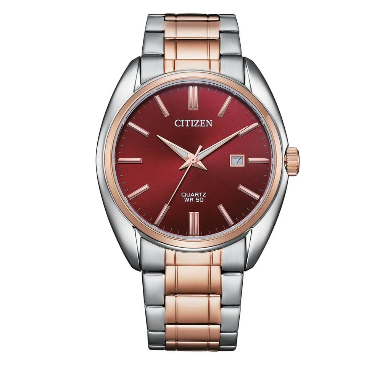 Citizen Quartz BI5104 BI5104-57X Red Dial Analog Gents Dress Watch