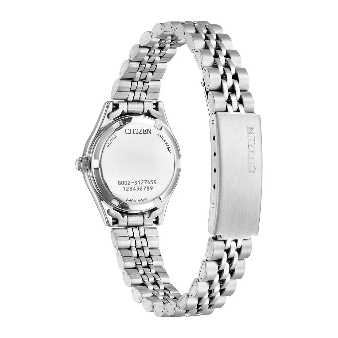 Citizen Quartz Ladies Stainless Steel Blue Mother of Pearl Dial Watch
