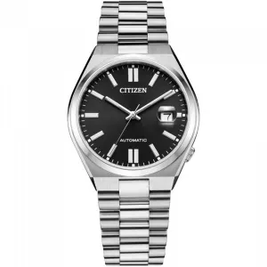 Citizen Tsuyosa Silver Stainless Steel Black Dial Automatic Watch for Gents - NJ015081E