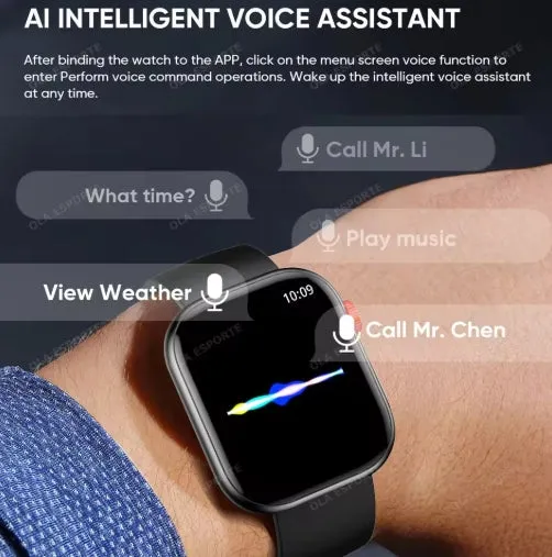 Comparable to the Apple Watch Smart Watch Heart Rate Boold Pressure Full Touch Screen Bluetooth Call Waterproof Watches Sport Fitness Tracker Smartwatch Voice Assistant