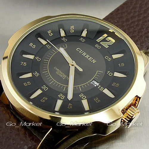 CURREN FASHION LUXURY BRAND MALE CLOCK HOURS DATE BROWN LEATHER STRAP MAN BUSINESS CASUAL WRIST WATCHES RELOJ Waterproof