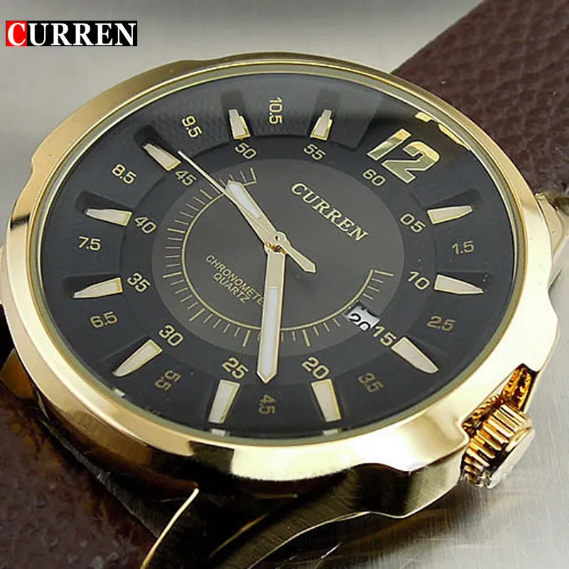 CURREN FASHION LUXURY BRAND MALE CLOCK HOURS DATE BROWN LEATHER STRAP MAN BUSINESS CASUAL WRIST WATCHES RELOJ Waterproof