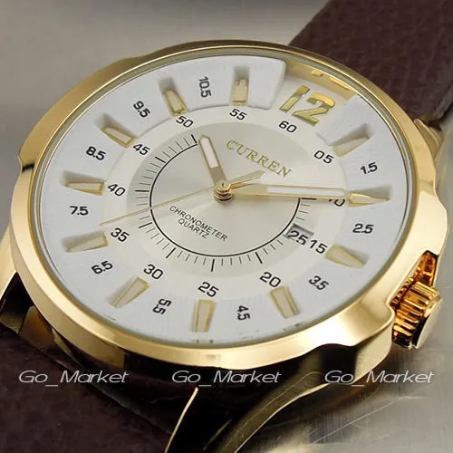 CURREN FASHION LUXURY BRAND MALE CLOCK HOURS DATE BROWN LEATHER STRAP MAN BUSINESS CASUAL WRIST WATCHES RELOJ Waterproof